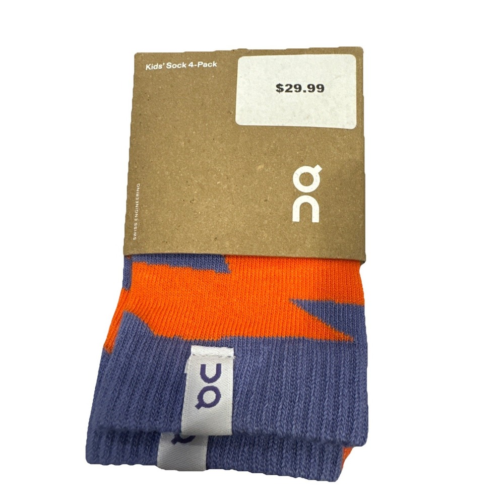 On Kidsโ Sock 4-Pack Unisex S Blueberry Flame Animal Graphics 398.01695